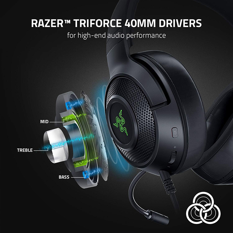 خرید هدست گیمینگ Razer Kraken v3 X - سیاه